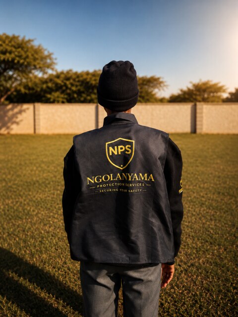 Ngolanyama Protection Services branded jacket on duty
